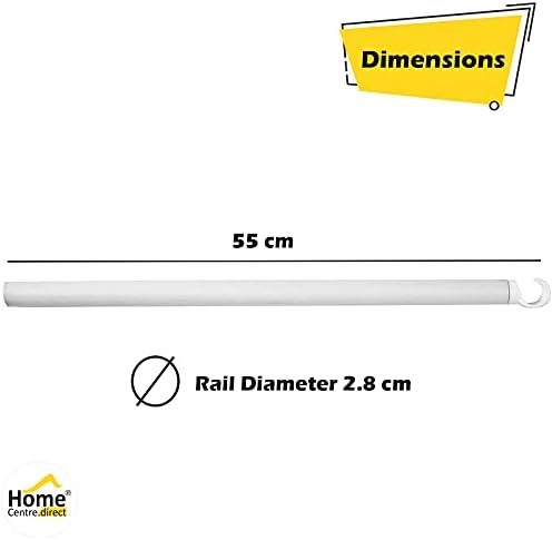 White U&L Shape Corner Shower Rail 3 Way Angled Wall Adapter Ceiling Support Bath Pole Rod