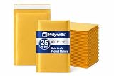 POLYSELLS #0 Kraft Bubble Mailers 6x9 Inch 25 Pack, Self Seal Padded Envelopes for Jewelry, Accessories, Cosmetics, Photos, Small Items