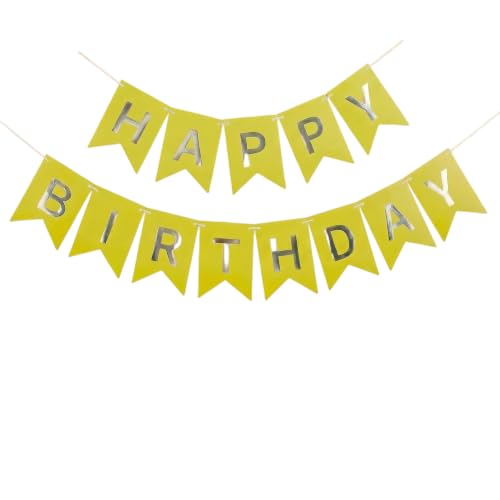 Image of Happy Birthday Banner Birthday Party Supplies (Yellow)