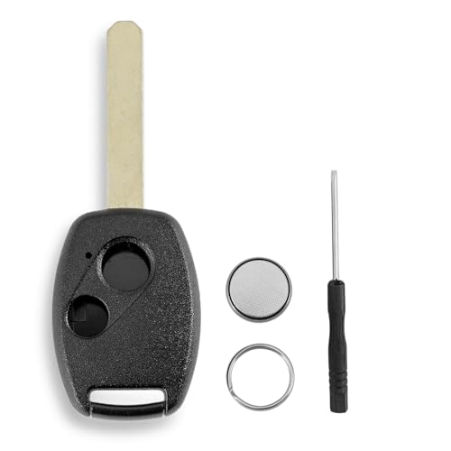 For Honda Civic Key Fob Accord Key Case 2006 Jazz Key Fob HRV FRV CRV STREAM 2 Buttons Car Key Fob Case with Uncut Hon66 Blade Battery CR1620