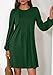 PRETTYGARDEN Fall Dresses for Women 2025 Long Sleeve Mini Short Flowy A Line Casual Holiday Party Tunic Dress Fashion Clothes (Dark Green,Large)