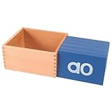 sszxmy Montessori Sandpapier-Buchstaben-Karten, rote Blaue Groß- und Kleinbuchstaben-Alphabet-Nachfahrkarten,Model b