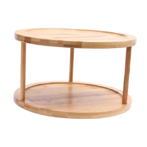 Cabilock Estante de Almacenamiento de Condimentos de Soporte Giratorio de Grados Organizador de Escritorio Doble Capa para Cosméticos y de Cocina Diseño Práctico y Espacioso
