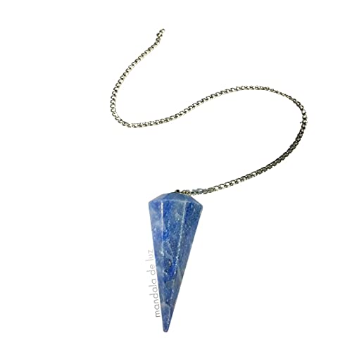 Pêndulo de Cristal de Quartzo Azul Pedra Natural