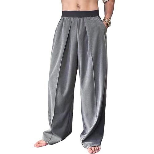 Pantalon plissé homme à plis permanents et taille large confortable avec poches
