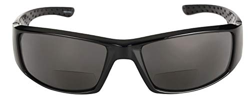 Mass Vision The Contender Polarized Full Frame Sport Wrap Bifocal Sunglasses (Smoke, 2.5) #TOP2