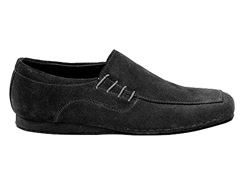 Very Fine Ballroom Latin Tango Salsa Practice Dance Shoes For Men Sero102Bbx Slip-On Flat Heel + One Shoe Bag (Black Suede Men Size, Numeric_8_Point_5) #TOP1