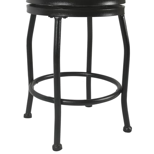 Image of HomePop Metal Counter Stool, 24-Inch, Gray Woven