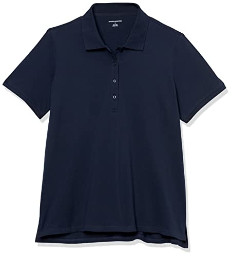Amazon Essentials Women's Short-Sleeve Polo Shirt (Available in Plus Size), Navy, XL - Image 6