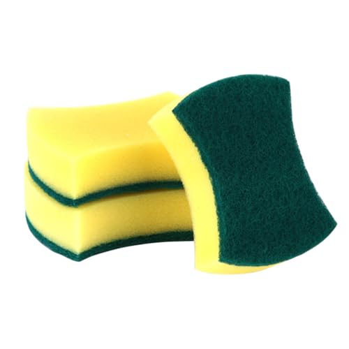 VICASKY 5pezzi Spugna per Piatti Doppia Faccia Spugna per Cucina Lavabile per Lavare i Piatti Lato in Tessuto di Fibra e Lato Abrasivo per Pulizia