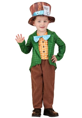 Disfraz Toddler Lil Mad Hatter con chaqueta, pantalón y sombrero miniatura 1