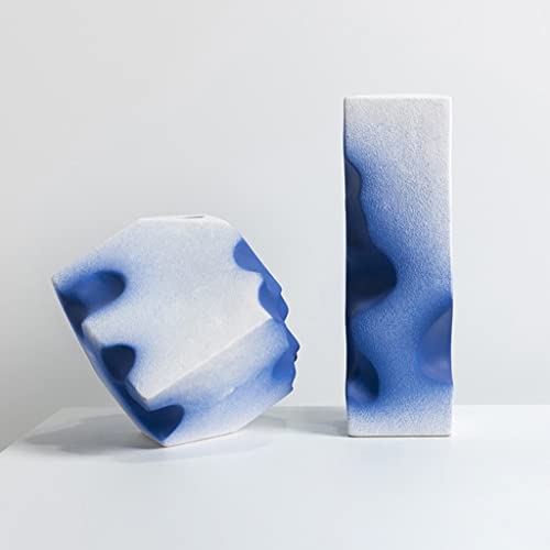 Vase en céramique bleu idéal sur un meuble TV ou un buffet - 5