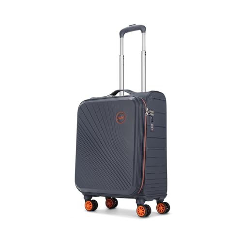Skybags Fusion Cabin Hybrid Trolley Bag 55 cm | Small Luggage Trolley with 15.6" Laptop Compartment | 8-Wheels Suitcase | TSA Lock with Anti-Theft Zipper | 3 Years Warranty - Unisex (Light Navy)