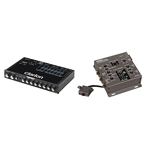 Clarion EQS755 7-Band Car Audio Graphic Equalizer, Black & Clarion MCD360 2/3-Way 6-Channel Electronic Crossover w/ 5-Volt RCA Outputs + Subwoofer Equalizer