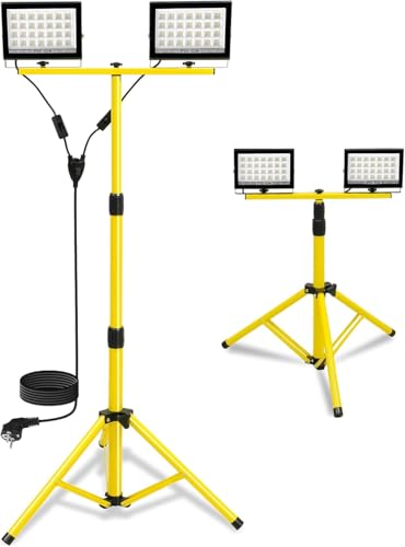 T-SUN 11,000LM Projecteur LED sur Trépieds, 2 x 60W Projecteur