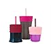 Boon Snug Straw Universal Silicone Straw Lids - Multi (3pk), Pink