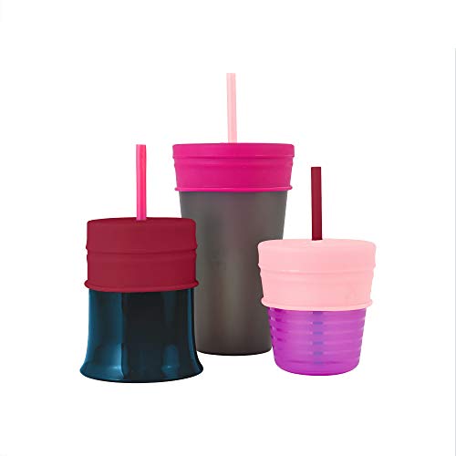 Boon Snug Straw Universal Silicone Straw Lids - Multi (3pk), Pink by Boon - Image 2