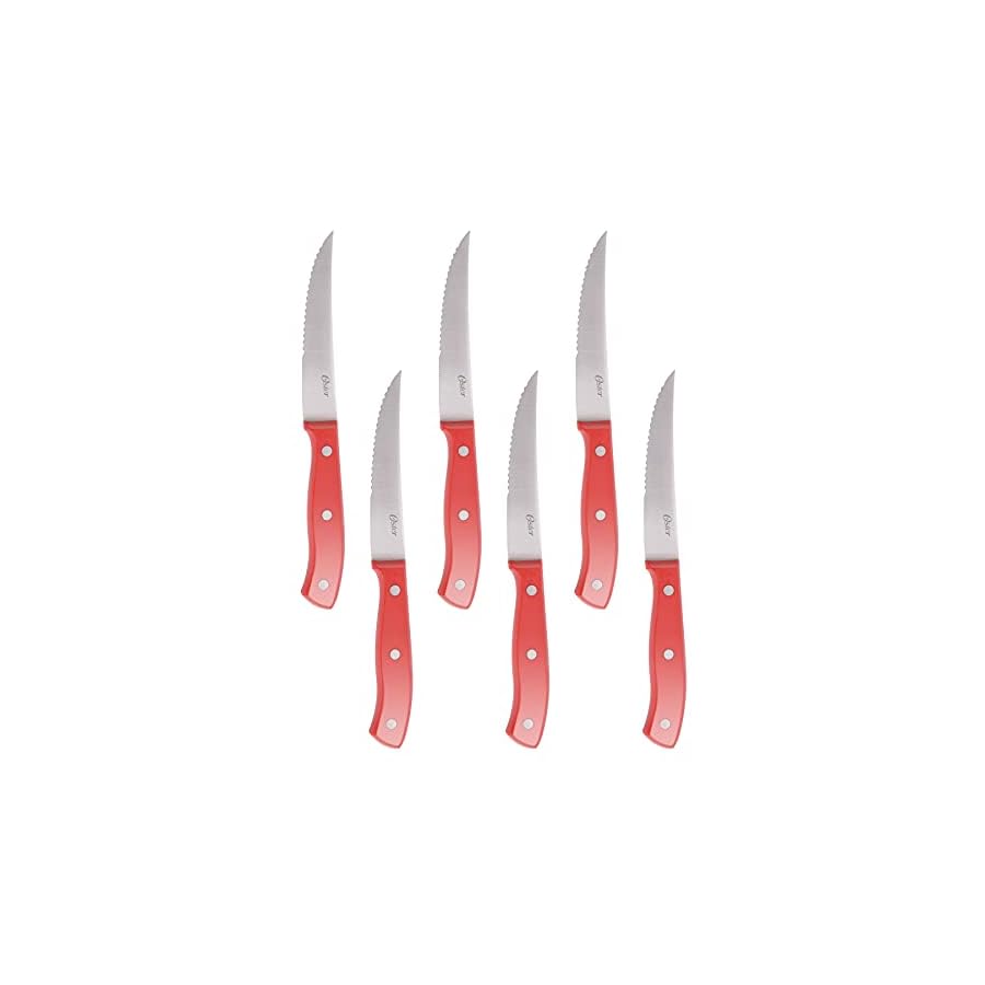 Oster-Evansville-14-Piece-Stainless-Steel-Cutlery-Block-Set-Red-Handles Oster Evansville 14 Piece Stainless Steel Cutlery Block Set, Red Handles