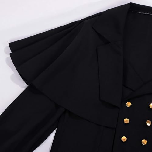 Uniforme de Halloween gótico y abrigo festivo medieval estilo frack para hombre 6