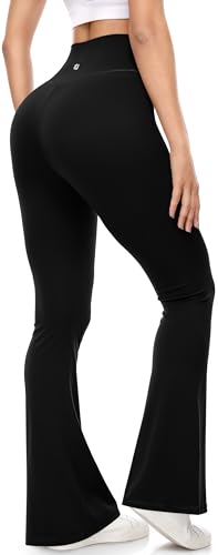 UEU Flare Leggings for Women with Tummy Control, V Crossover High Waisted Yoga Pants, Bootcut Wide Leg, 29-33" Inseam2