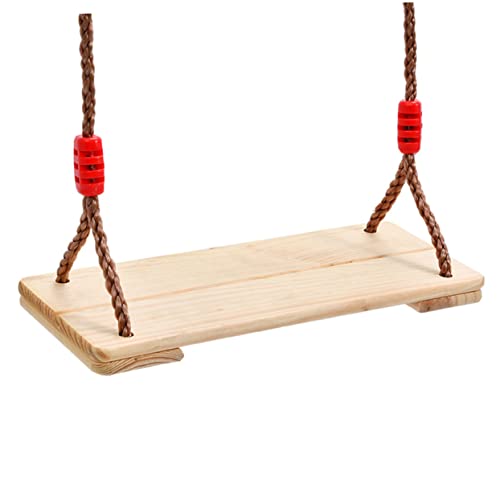 KOMBIUDA 1 Pc el Columpio Toys Columpios Game Sillon Madera Asiento Colgante Cuerdas Columpio de Red para SOGA Columpio de árbol Colgante Columpios Colgantes de Madera Beige