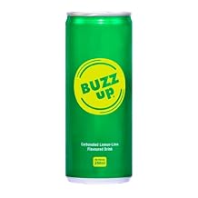 Buzz Up Lemon-Lime Carbonated Drink 250ml 8.45 fl oz Cans | Fizzy Citrus Soft Drink | Refreshing Sparkling Beverage | 12 Pack