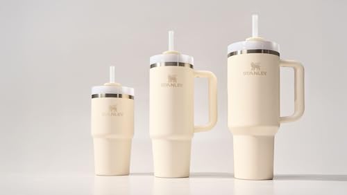 Stanley Quencher H2.0 FlowState Stainless Steel Vacuum Insulated Tumbler with Lid and Straw for Water, Iced Tea or Coffee, Smoothie and More, Cream , 40 oz