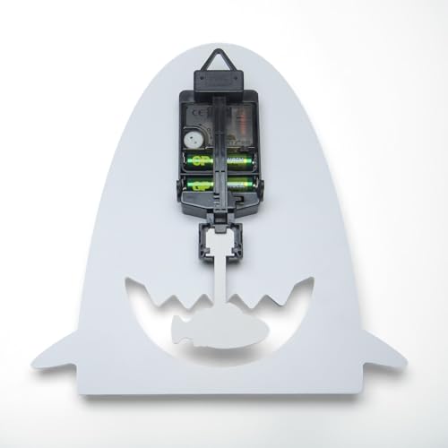 Lily's Home Shark-Shaped Wall Clock with Fish Pendulum - Playful 10.8'' Room Decor for Kids - Battery-Powered - Ideal Gift for Birthdays & Holidays - Fun Bedroom, Living Room, or Nursery Accent - Image 3