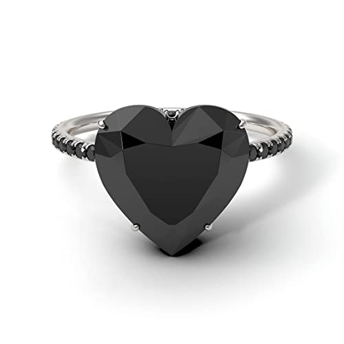 Bague en Argent 925 cœur et pierre précieuse de mariage ajustable pour femme