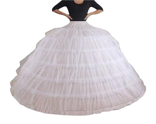 OFEYCHUN Crinoline Petticoat Skirt for Women Under Dress 6 Hoop Skirt Crinoline Underskirt for Quinceanera Dresses Ball Gown