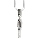 Emerald Park Jewelry Screwdriver (Screw Driver) Slot Flathead Charm Snake Chain Necklace