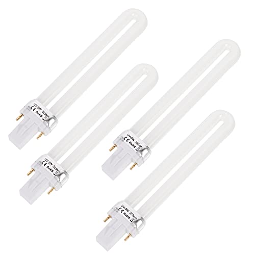 VOSAREA 4 Pcs Sèche-Ongles Lampe Ampoules Tube De Remplacement 9W 365nm Ampoule UV Ampoule pour Nail Art Gel Séchage Séchage Lumière Manucure Outil pour DIY Lampe Lumière