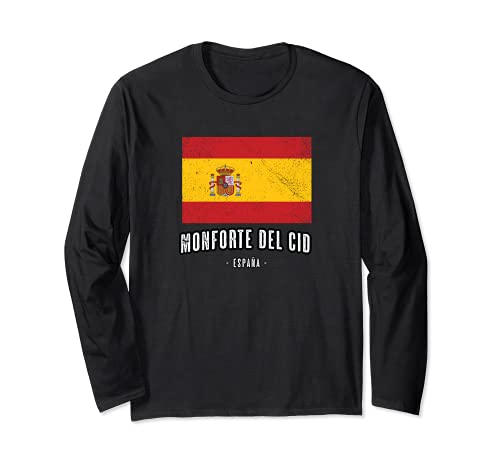 Monforte del Cid España | Souvenir - Ciudad - Bandera - Manga Larga