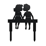 Applications larges:les statues de silhouette en métal amusantes de couple qui s'embrassent sont parfaites pour décorer les jardins, arrière-cours, trottoirs, terrasses, hôtels, magasins, des soirées, allées et sentiers, créer une hauteur et un intérêt visuel dans votre environnement extérieur