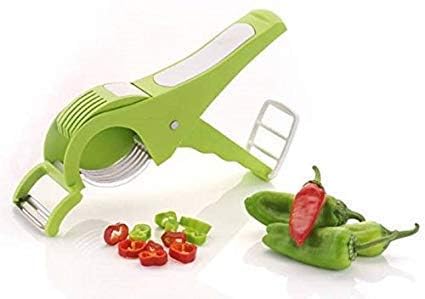 Pershoppe 2 in 1 Sharp Stainless Steel 5 Blade and ABS Body Vegetable Cutter with Peeler with Smart Locking System