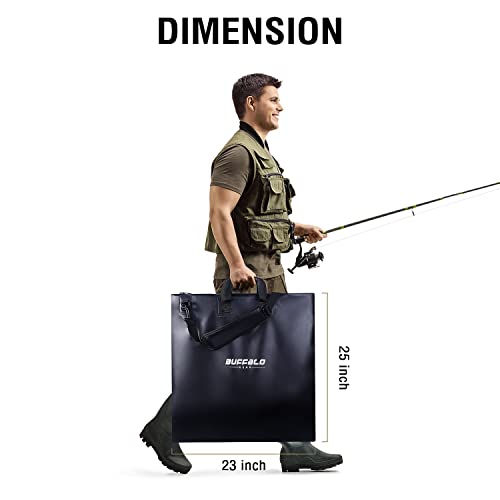Buffalo Gear Fish Bag 25X23 Inch With Airtight Waterproof Zipper Tournament Weigh-In Bag(Black) #TOP6