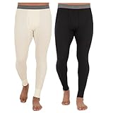 pyjama mario bros homme Coutures plates renforcées Fruit of the Loom Recycled Premium Waffle Thermal Underwear Long Johns Bottom (1, 2, 3, and 4 Packs) Bas de Pijama, Noir/Naturel, M (Lot de 3) Homme