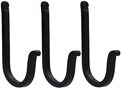 THDC Single Prong Wrought Iron Hooks, Vintage Hand Forged Iron Curved Metal Fasteners – Decorative Colonial Wall Décor, Heavy Duty Wall Hooks, Hangers for Keys, Coats, Robe, Bags, Home, Kitchen (3)