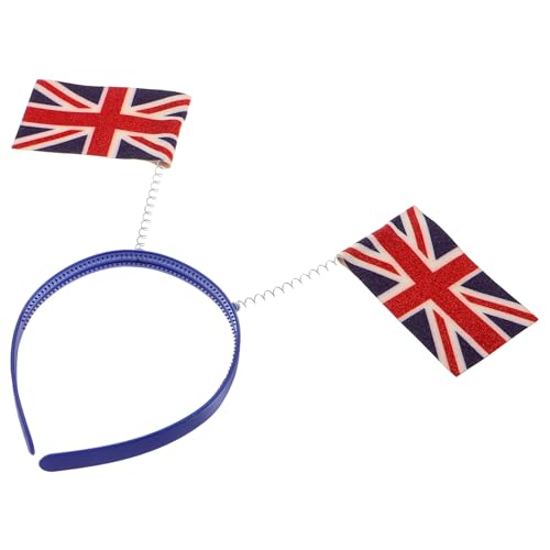 Bandeau cheveux drapeau britannique en tissu souple effet relief 3D