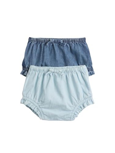 GAP Unisex Baby My First Denim Bloomer 2-Pack, Medium Wash, 0-3M