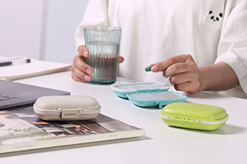 3 pacotes com 8 compartimentos organizadores de comprimidos para viagem, à prova de umidade, pequeno