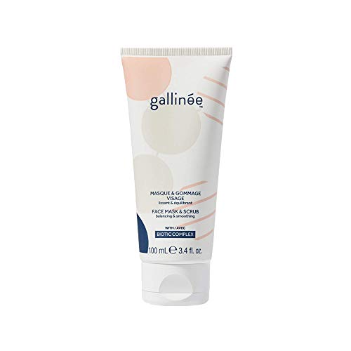 Gallinée Face Mask & Scrub – Natural Prebiotic Exfoliating Twin Action Facial Mask & Scrub With Lactic Acid, 100Ml / 2.3 Fl Oz. #TOP5