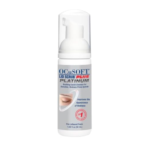 OCuSOFT Lid Scrub Plus Platinum Foaming Eyelid Cleanser 50 Milliters, Extra Strength Cleanser for Irritated Eyelids Associated with Blepharitis, Dry Eye, Meibomian Gland Dysfunction, MGD
