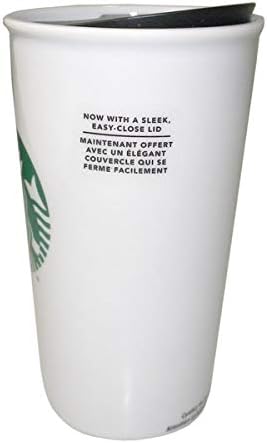 Starbucks Classic White and Green Coffee Traveler Tumbler Double Wall Ceramic Coffee Travel 12 oz