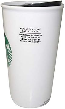 Starbucks Classic White and Green Coffee Traveler Tumbler Double Wall Ceramic Coffee Travel 12 oz