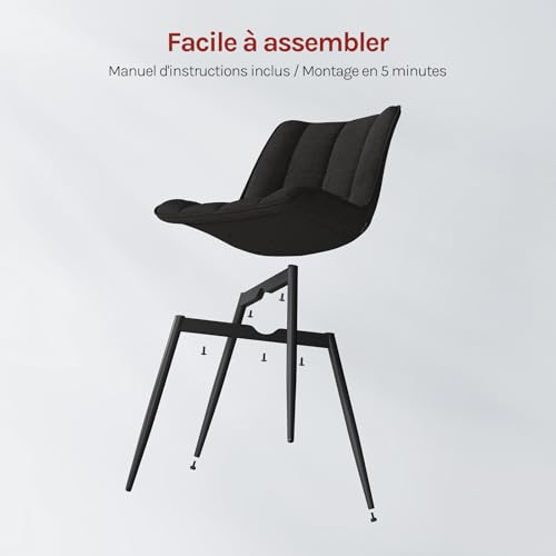 WOLTU Chaises de Salle à Manger Lot de 2,Lin,Noir – vue 8