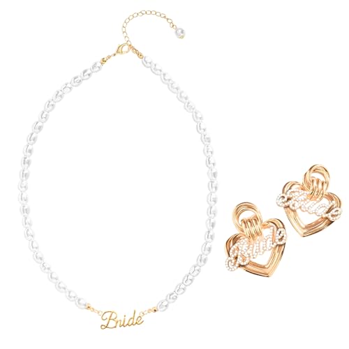 Bride Body Chain, Bride Garter, Earrings, Necklace, Something Blue Jewelry Accessory Set for Bridal Shower Bach Wedding Costume (Earrings+Necklace)