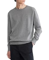 Calvin Klein Jeans Men's Long Sleeve Smooth Cotton Crew, Medium Grey HTR, Medium