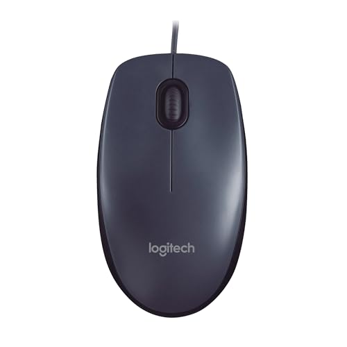 Mouse com fio USB Logitech M90 com Design Ambidestro e Facilidade Plug and Play