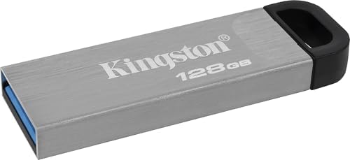 Kingston DataTraveler Kyson USB 3.2 Flash Drive 128 GB - Gen 1 with Stylish Capless Metal Case (DTKN/128GB)